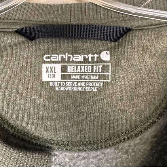 Carhartt Cardigan Sweatshirt with Logo Patch Size XXL Green - Picture 3 of 8
